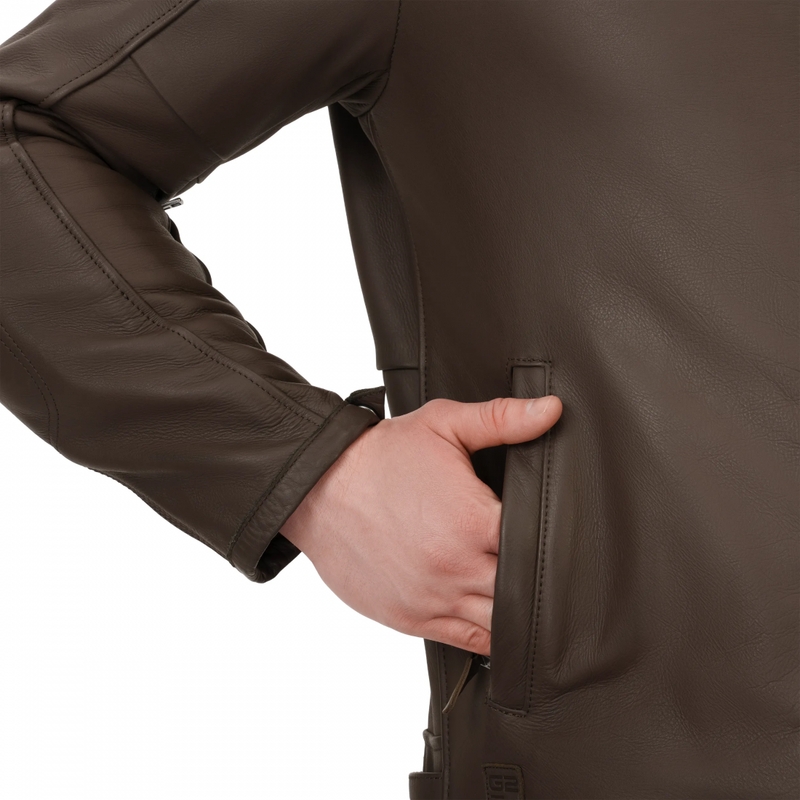 Giacca da motociclista in pelle Shima Hunter 3.0 marrone