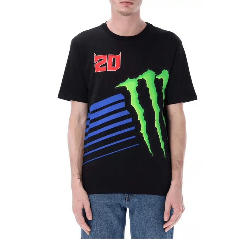 T-shirt nera con logo Monster Energy di Fabio Quartararo