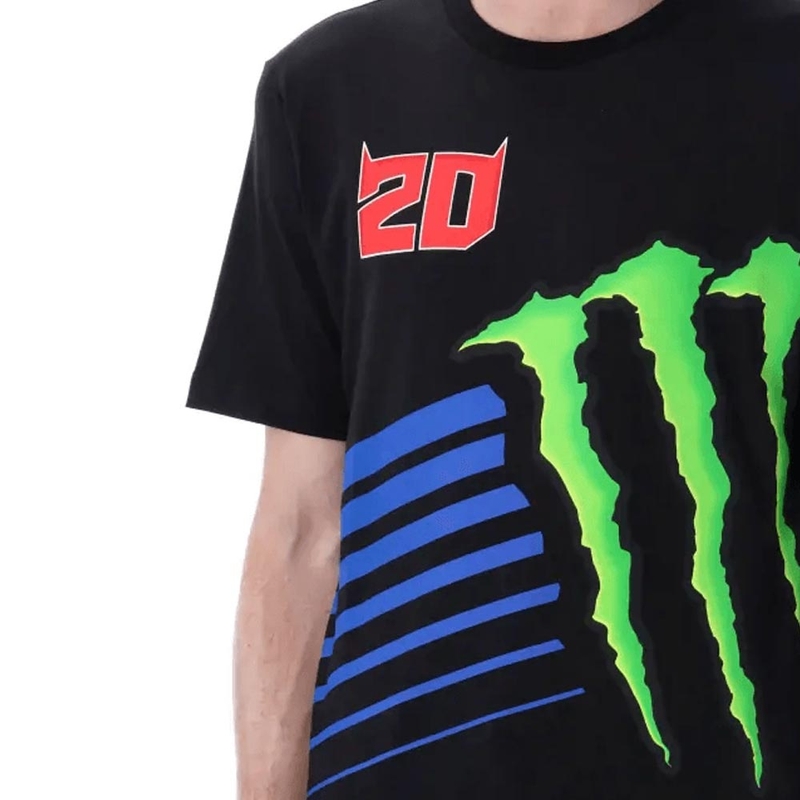 T-shirt nera con logo Monster Energy di Fabio Quartararo