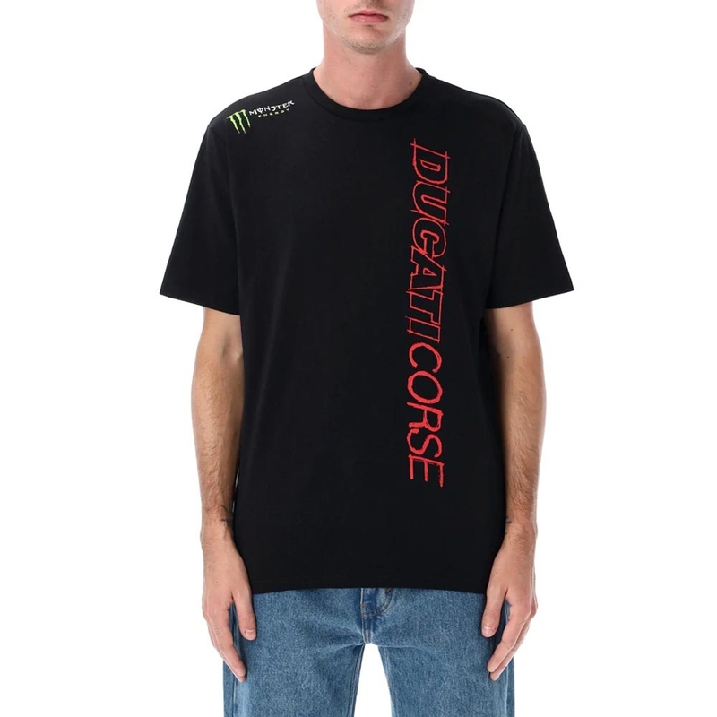 T-shirt Ducati Corse Monster Energy con logo, nera