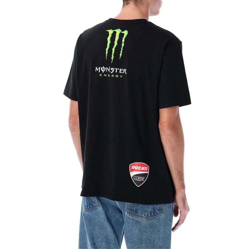 T-shirt Ducati Corse Monster Energy con logo, nera