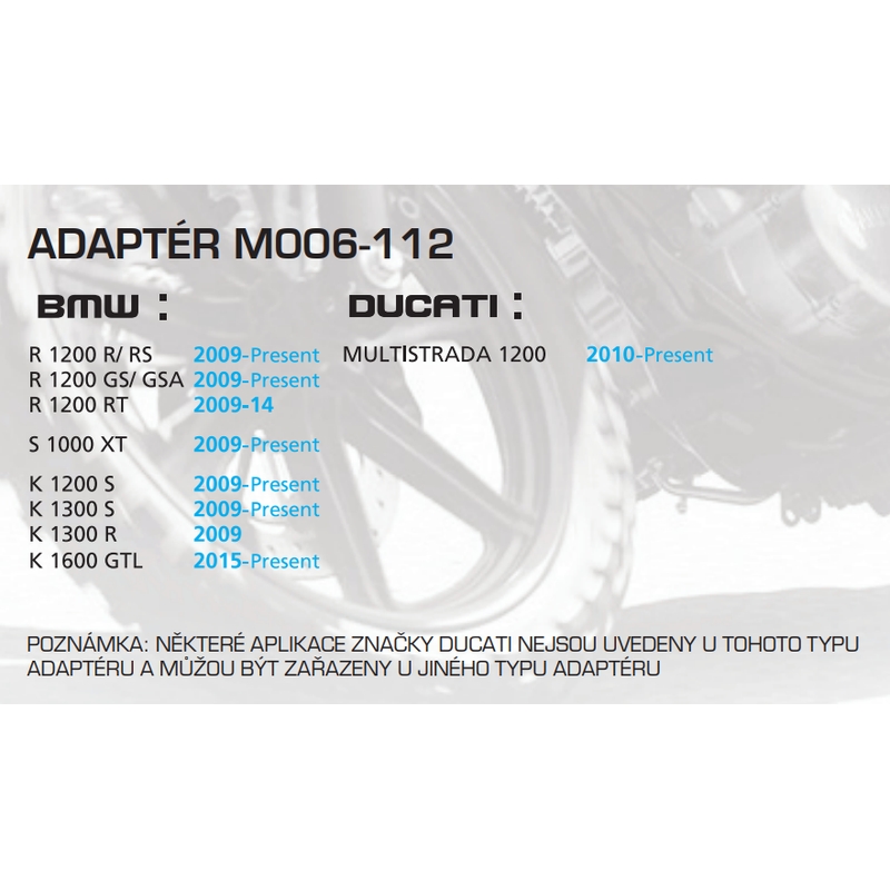 Adattatore per borse da serbatoio Oxford - BMW, Ducati