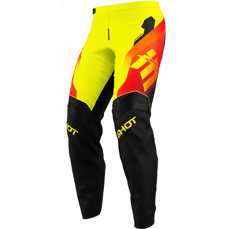 Pantaloni da motocross per bambini Shot Draw Rocket, colore giallo fluo
