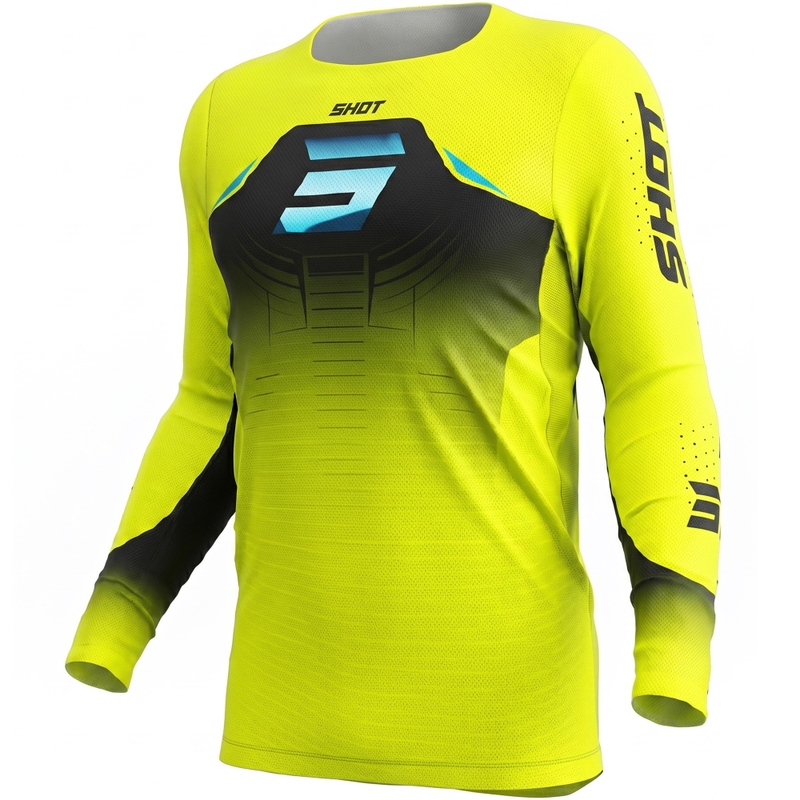 Maglia da motocross Shot Aerolite Phase giallo fluo