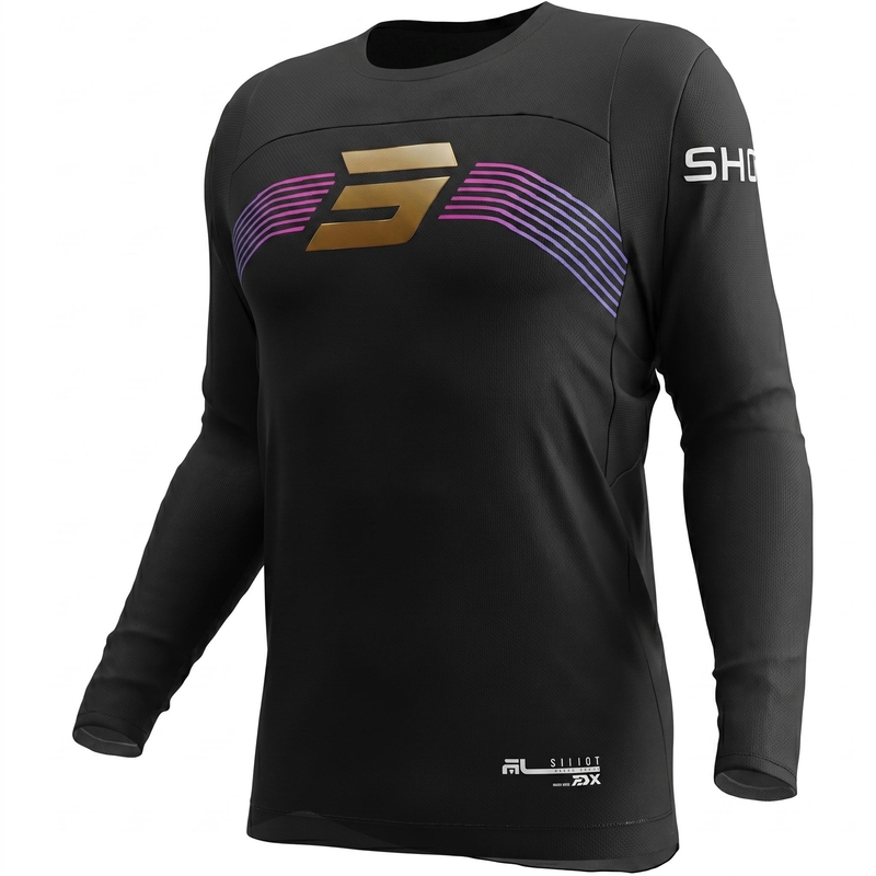 Maglia da motocross Shot Contact Kicker nera