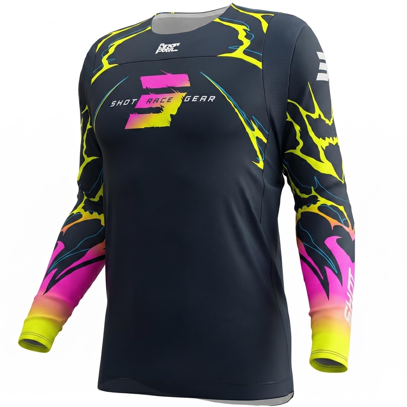 Maglia da motocross Shot Contact Rac blu