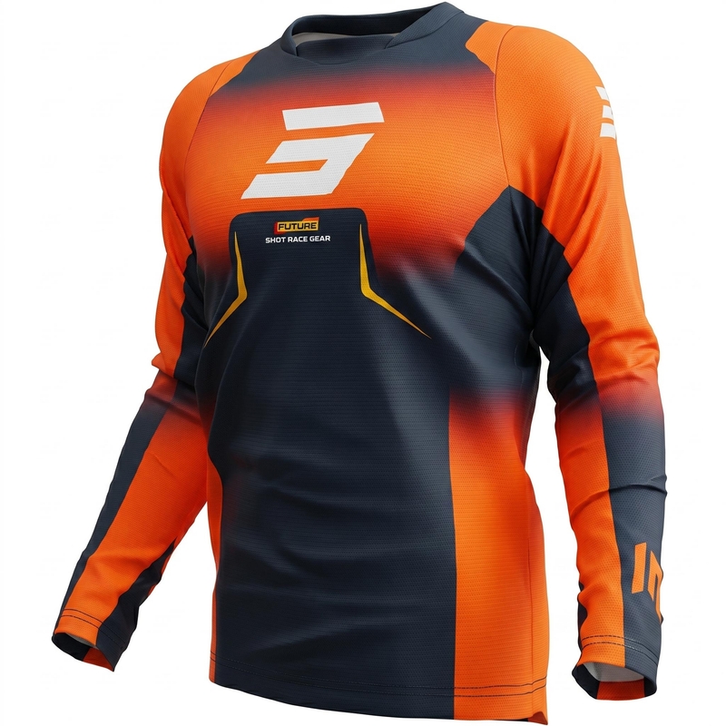 Maglia da motocross Shot Devo Future blu-arancione