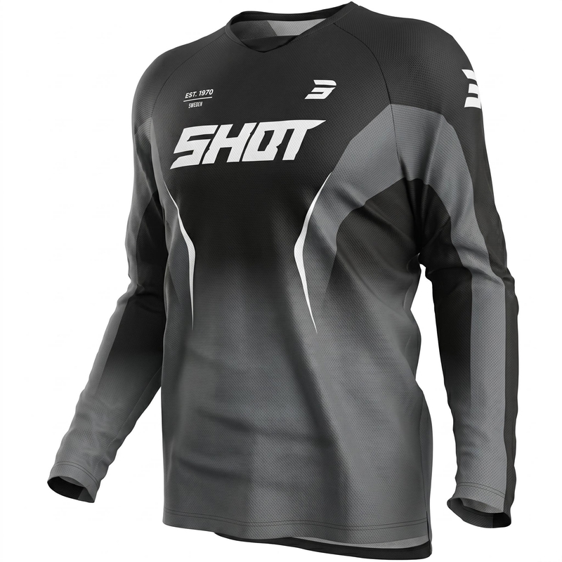 Maglia da motocross nera Shot Draw Clash