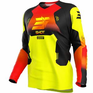 Maglia da motocross per bambini Shot Draw Rocket, giallo fluo