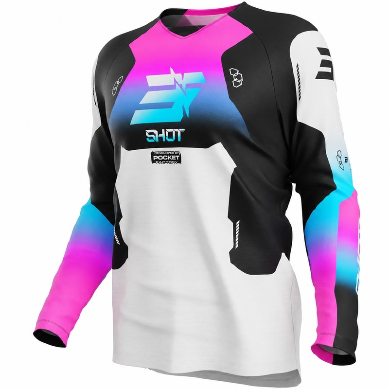 Maglia da motocross rosa Shot Draw Rocket per bambini
