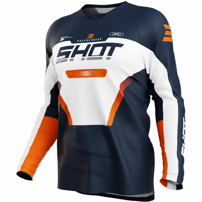 Maglia da motocross per bambini Shot Draw Struck, blu-arancione