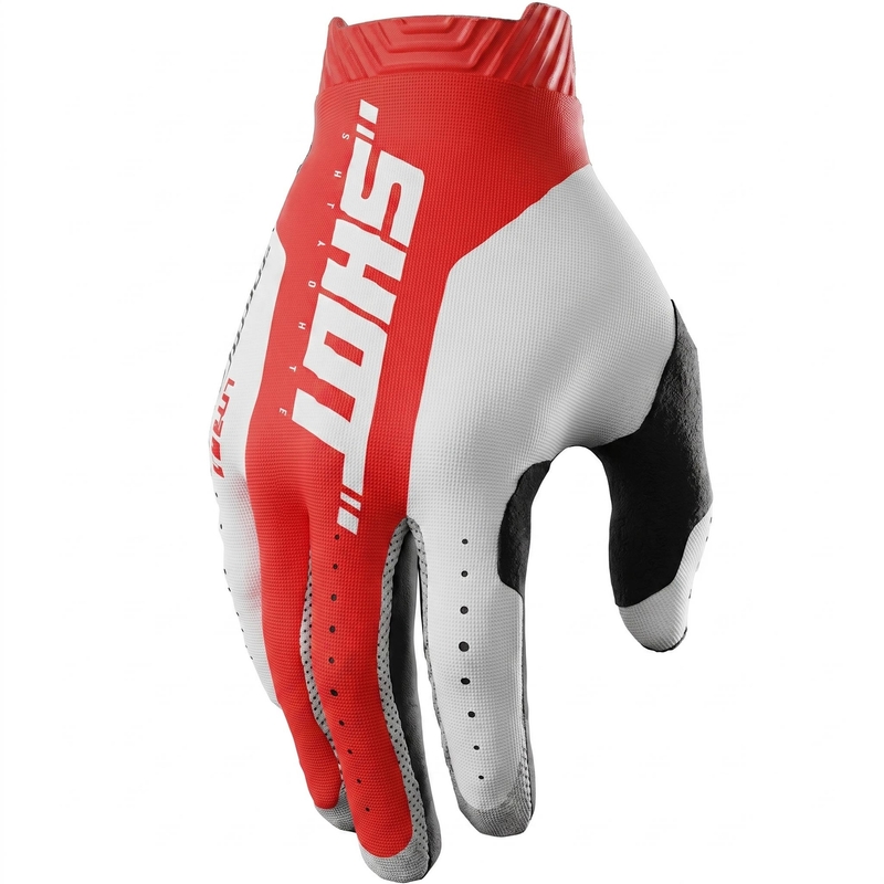Guanti da motocross Shot Lite Skin rossi