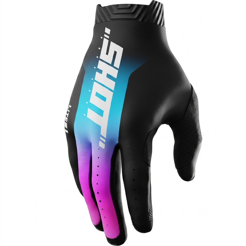 Guanti da motocross Shot Lite Skin blu-rosa