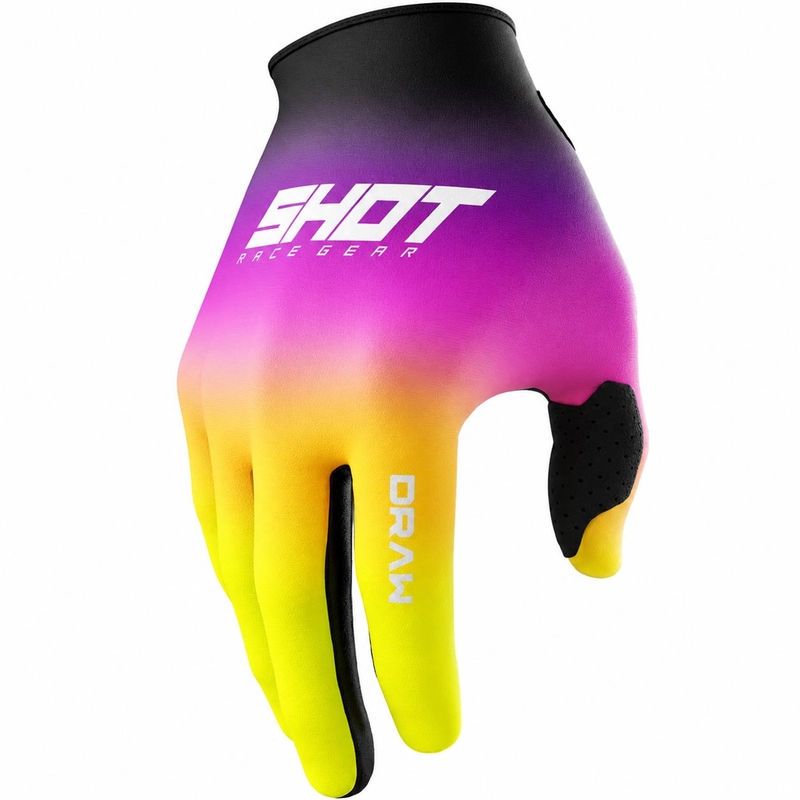 Guanti da motocross per bambini Shot Draw Shade, rosa-giallo fluo