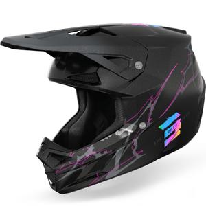 Casco da motocross per bambini Shot Speed Rac, nero perla