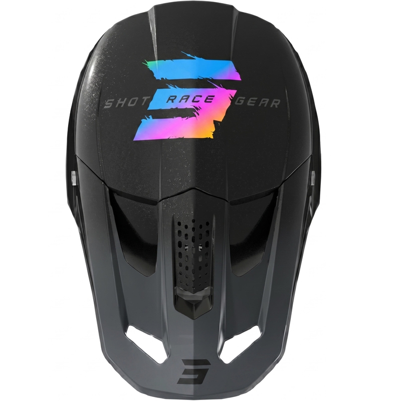 Casco da motocross per bambini Shot Speed Rac, nero perla