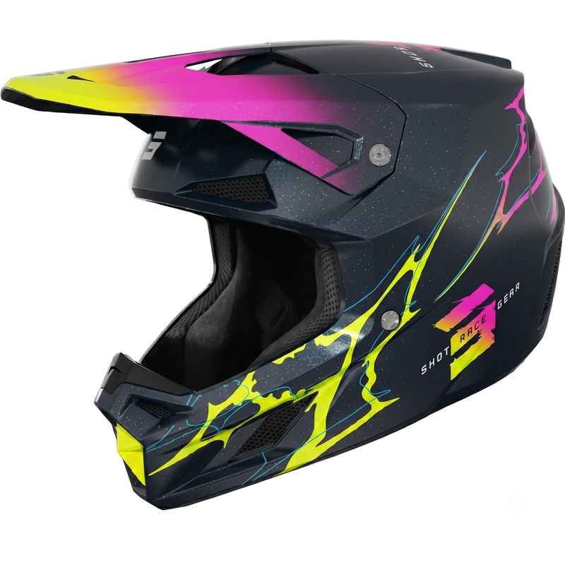 Casco da motocross per bambini Shot Speed Rac, blu perla