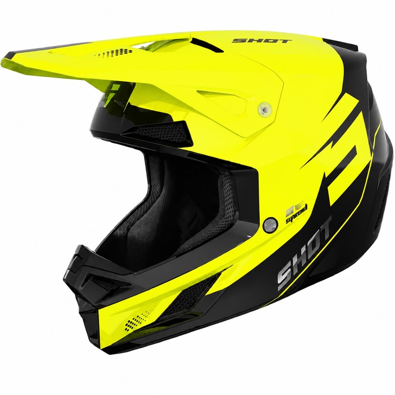 Casco da motocross per bambini Shot Speed S, giallo fluo brillante