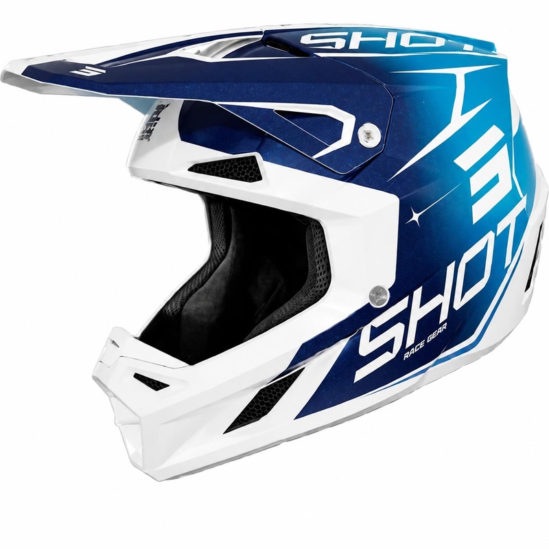 Casco da motocross Shot Speed Side blu perla