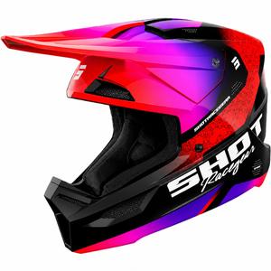 Casco da motocross per bambini Shot Furious Stream, rosso lucido