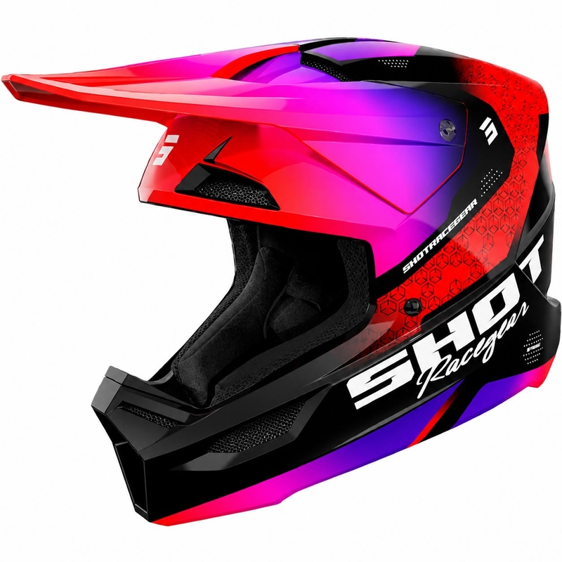 Casco da motocross per bambini Shot Furious Stream, rosso lucido