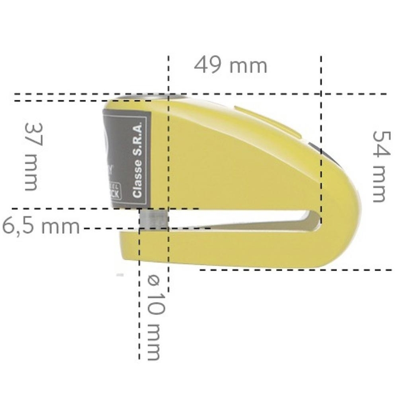 Blocco disco freno Auvray B-Lock 10 Allarme 120 dB giallo