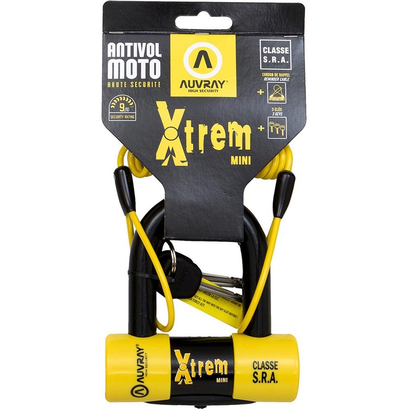 Lucchetto per disco freno Auvray XTREM Mini 16 mm giallo
