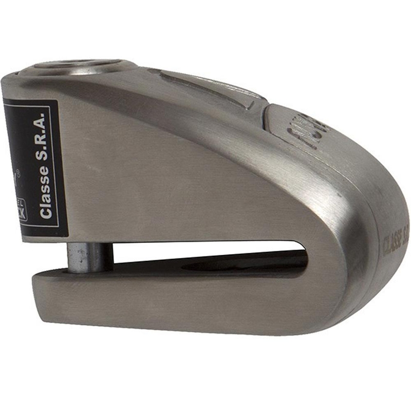 Lucchetto per disco freno Auvray B-Lock 10 con allarme da 120 dB, acciaio argentato