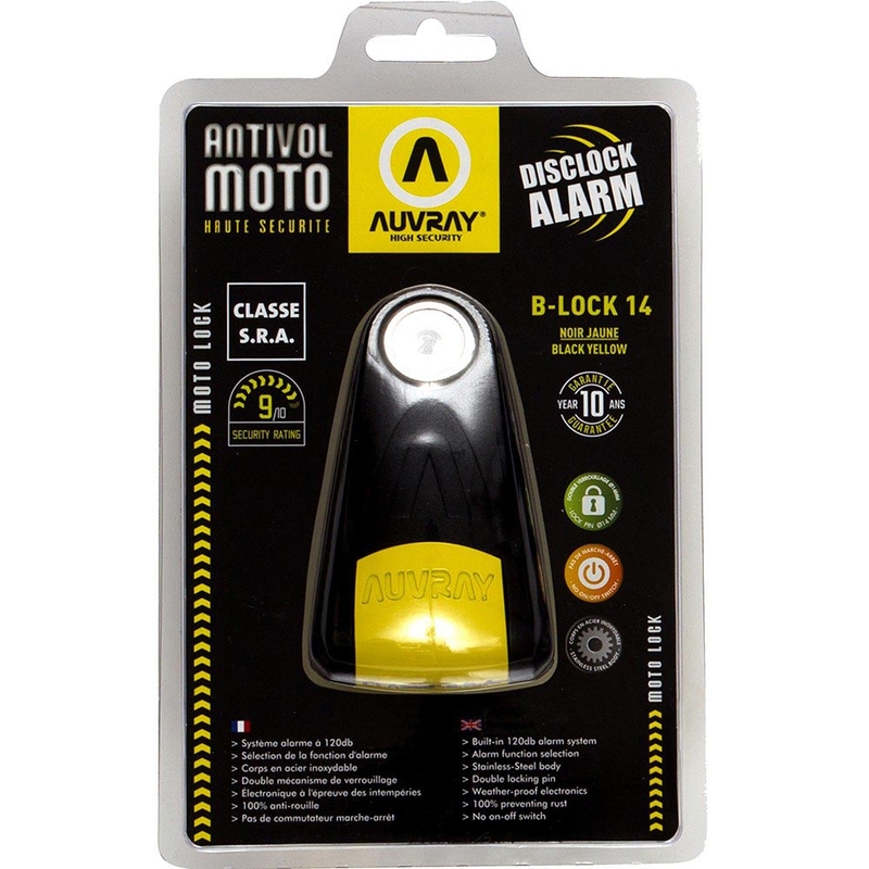 Blocco per disco freno Auvray B-Lock 14 con allarme, nero
