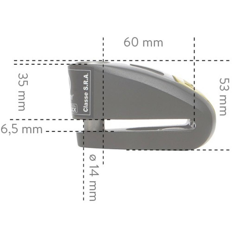 Blocco per disco freno Auvray B-Lock 14 con allarme, nero