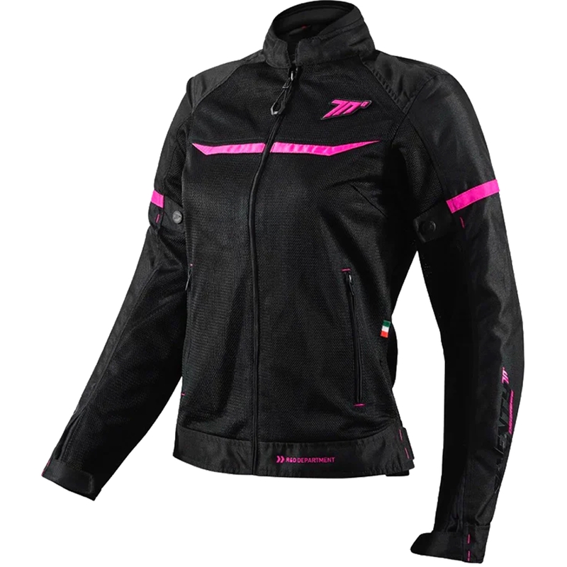 Giacca da motociclista da donna SEVENTY DEGREES SD-JR30.2 Mojave nero-rosa