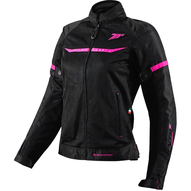 Giacca da motociclista da donna SEVENTY DEGREES SD-JR30.2 Mojave nero-rosa