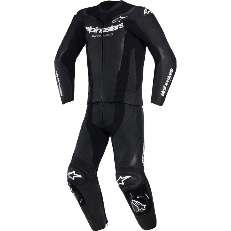 Tuta in pelle Alpinestars GP Force V2 due pezzi, bianco e nero