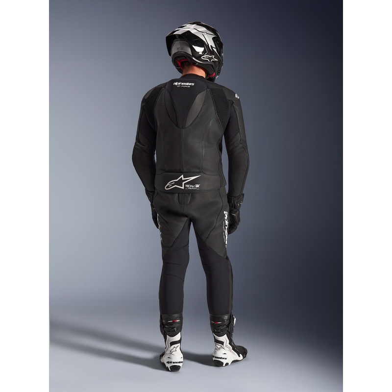 Tuta in pelle Alpinestars GP Force V2 due pezzi, bianco e nero