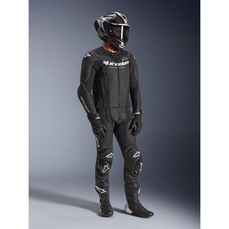 Tuta in pelle Alpinestars GP Force V2 due pezzi, bianco e nero