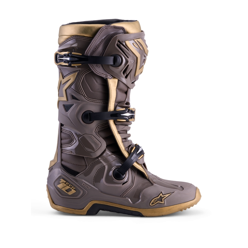 Stivali da moto Alpinestars TECH 10 Limited Edition AIR GOLD Marrone Oro