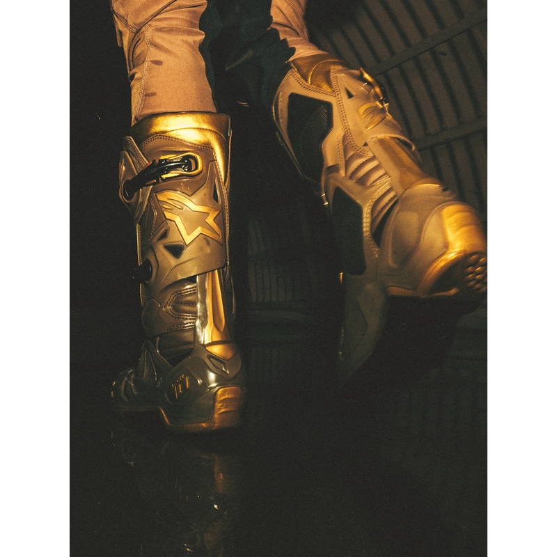 Stivali da moto Alpinestars TECH 10 Limited Edition AIR GOLD Marrone Oro