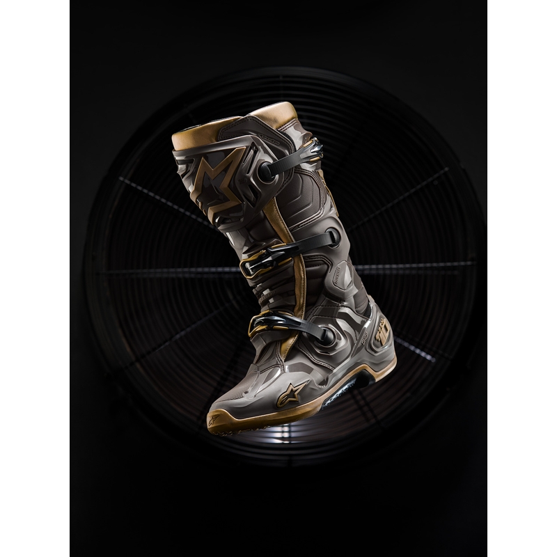 Stivali da moto Alpinestars TECH 10 Limited Edition AIR GOLD Marrone Oro