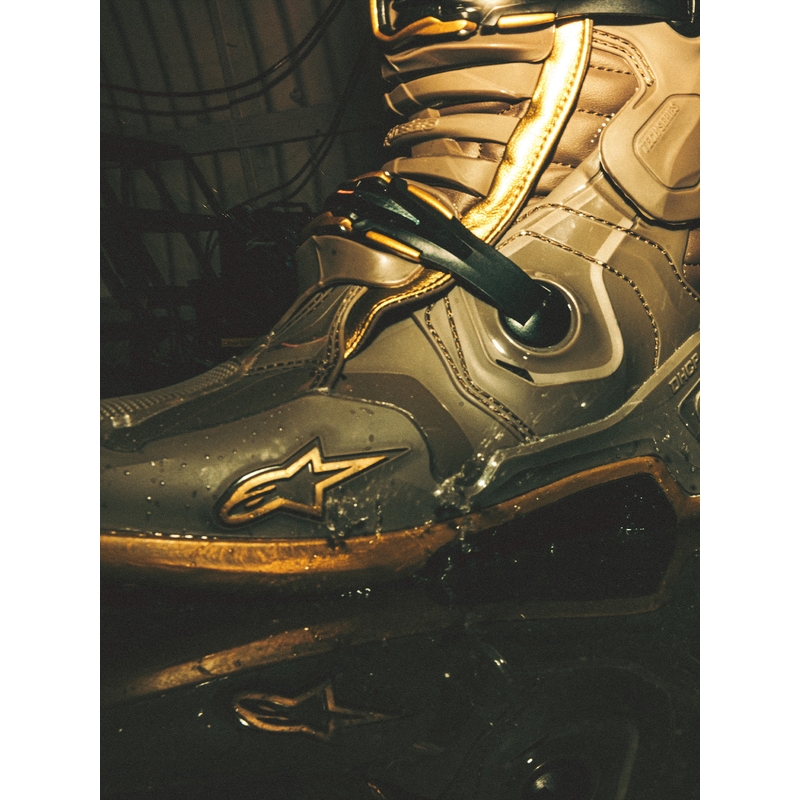Stivali da moto Alpinestars TECH 10 Limited Edition AIR GOLD Marrone Oro