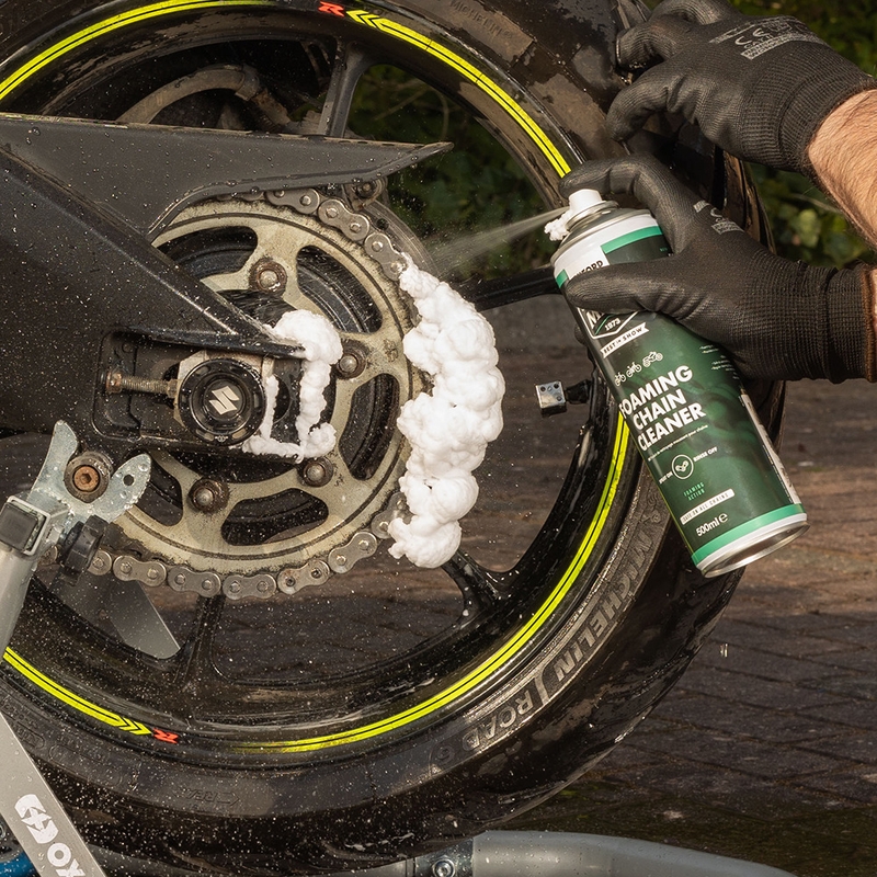 Detergente schiumogeno per catene di moto/biciclette, MENTA, 500 ml