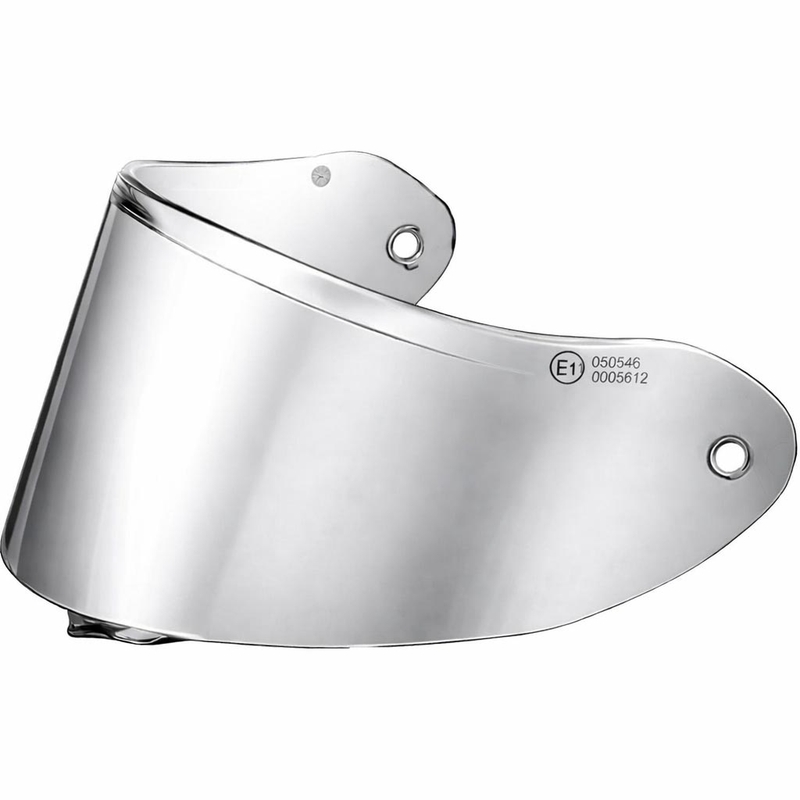 Visiera per casco da moto ZED K40 con predisposizione per pellicola FogCity, effetto specchio argento.
