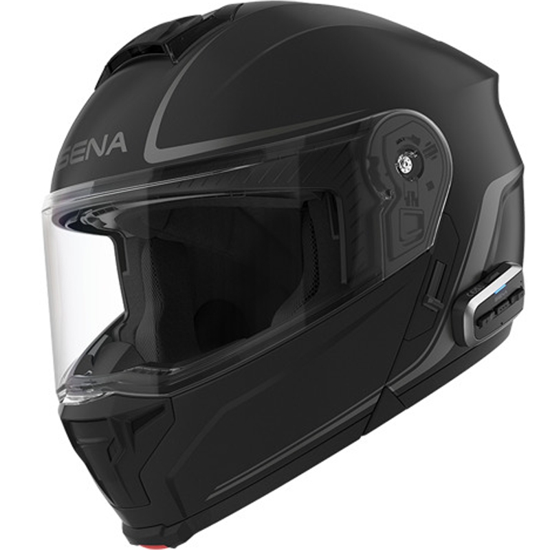 Casco da moto apribile con auricolare SENA Outrush 2 nero opaco