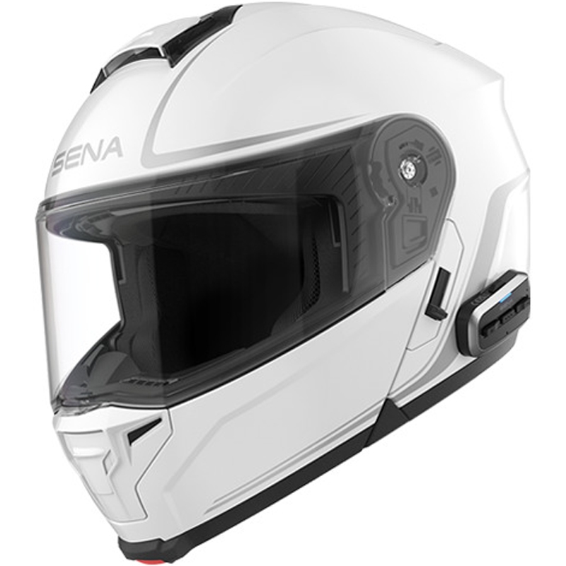 Casco da moto apribile con auricolare SENA Outrush 2 bianco