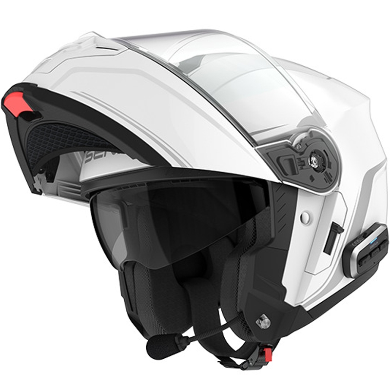Casco da moto apribile con auricolare SENA Outrush 2 bianco