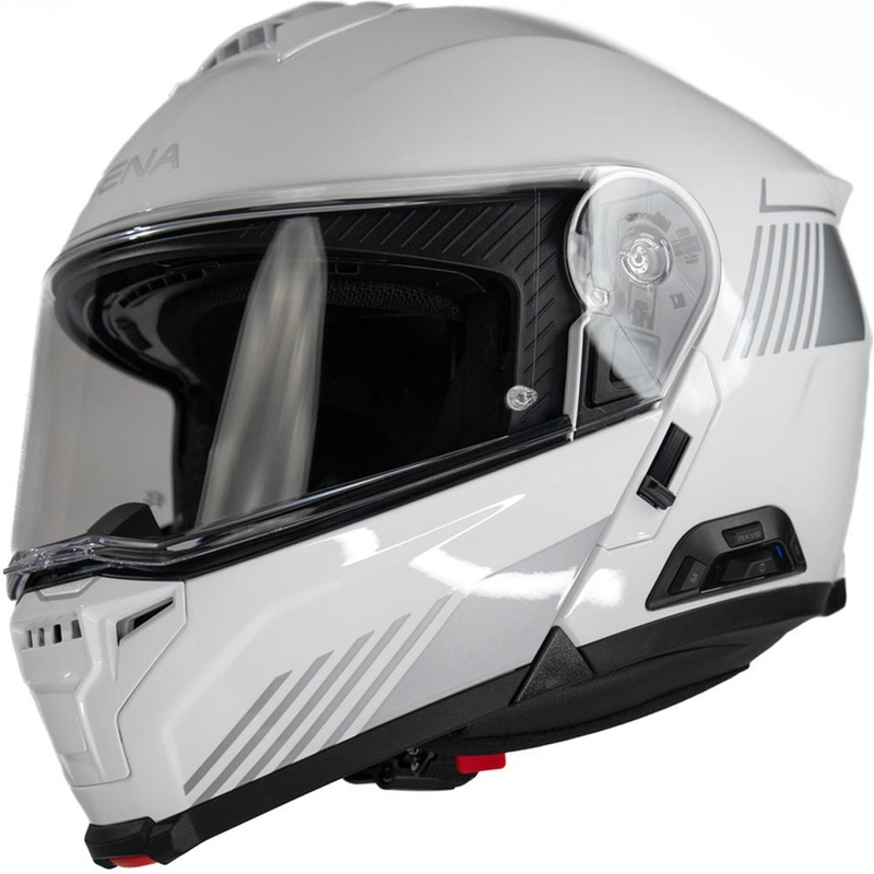 Casco da moto apribile con auricolare SENA Specter bianco