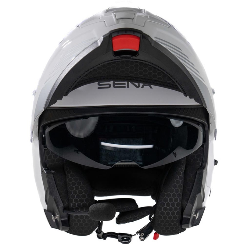 Casco da moto apribile con auricolare SENA Specter bianco