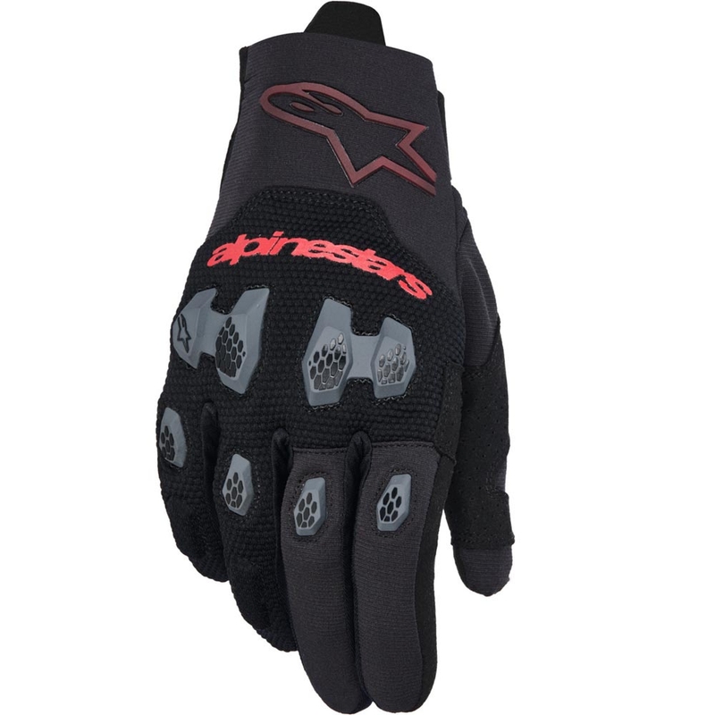 Guanti da motocross Alpinestars PRO-DURA neri e rossi