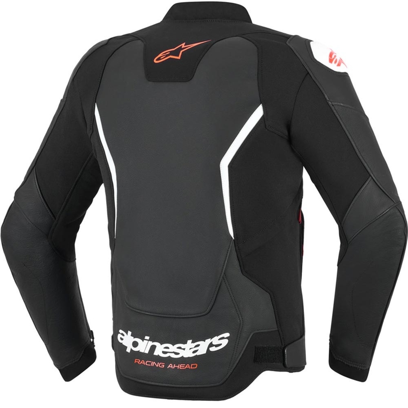 Giacca da moto in pelle Alpinestars GP Force V2 nera-bianca-rossa