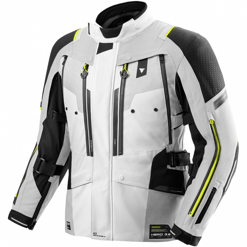 Giacca da moto Shima Hero 3.0 grigio-giallo fluo