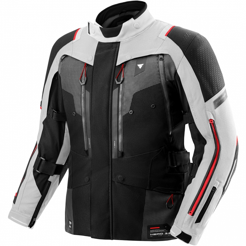 Giacca da moto Shima Hero 3.0 grigio-rossa